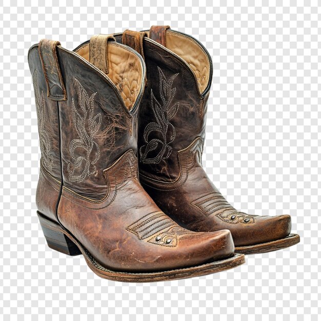 Botas de vaquero de cuero marrón de época Calzado occidental hecho a mano