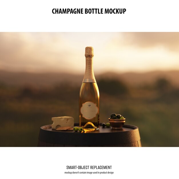 Bottiglia di champagne Mockup