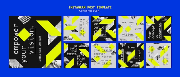 Gratis PSD bouwproject instagram posts