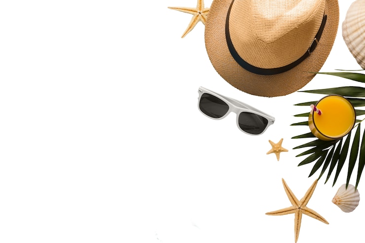 Gratis PSD bovenbeeld van de geïsoleerde stranddecoratie