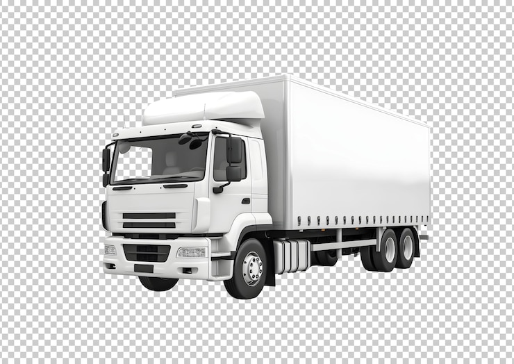 PSD Gratis box truck isolated on background