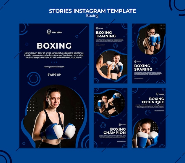 Box workout sport instagram verhalen sjabloon