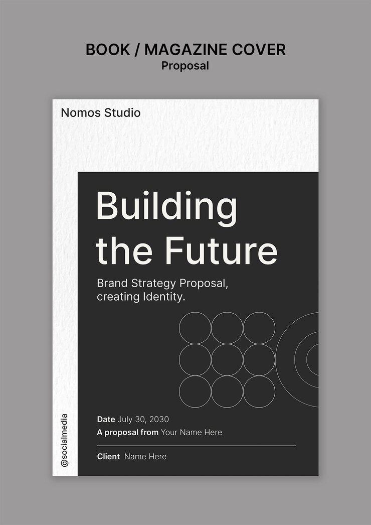 PSD gratuito brand strategy proposal magazine cover template