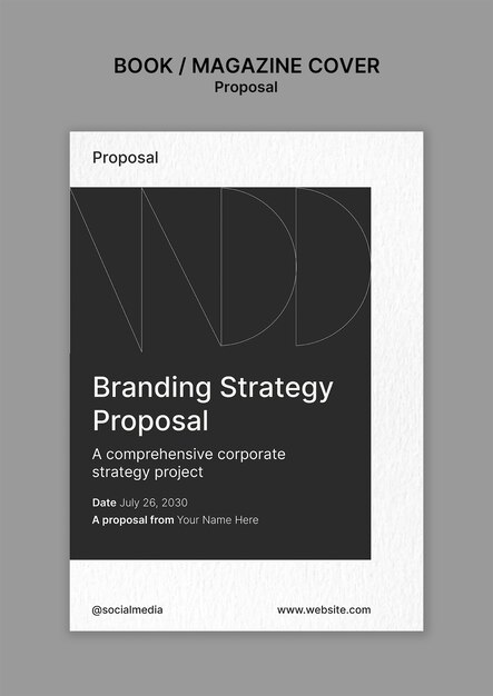 Branding strategy proposal magazine cover design template