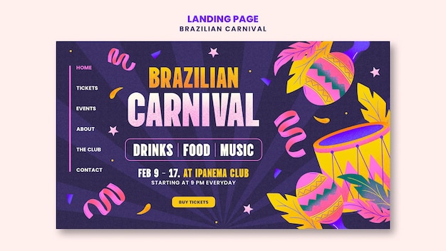 Braziliaans carnaval sjabloonontwerp