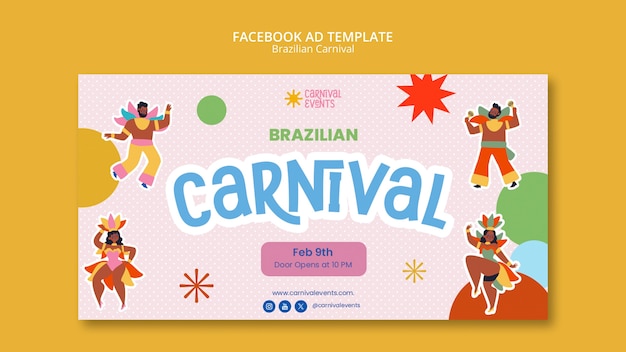 Gratis PSD braziliaans carnaval sjabloonontwerp