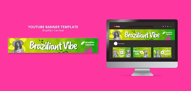 Gratis PSD braziliaans carnaval sjabloonontwerp