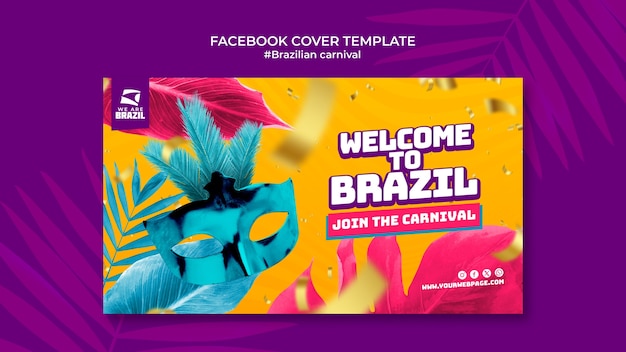 Gratis PSD braziliaanse carnaval facebook cover sjabloon