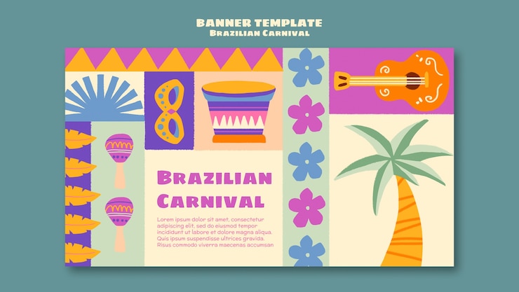Gratis PSD braziliaanse carnaval sjabloon voor spandoek