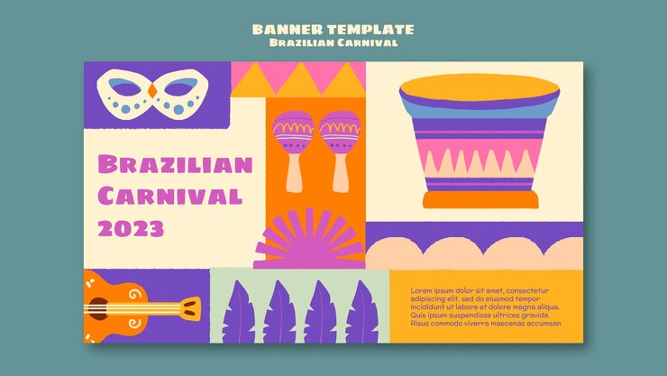 Gratis PSD braziliaanse carnaval sjabloon voor spandoek