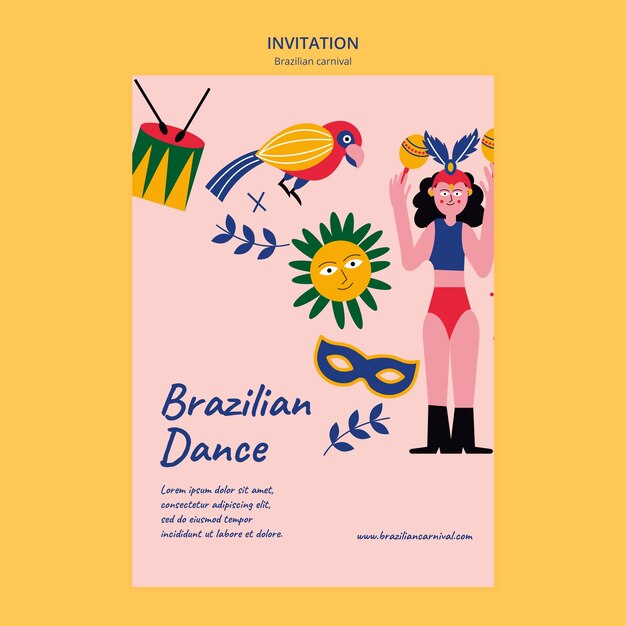 Braziliaanse carnaval uitnodiging
