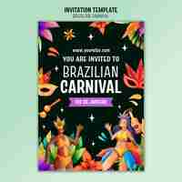 Gratis PSD braziliaanse carnaval uitnodigingssjabloon