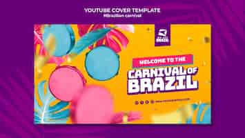 Gratis PSD braziliaanse carnaval youtube cover sjabloon