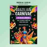 Gratis PSD braziliaanse carnavalsposter sjabloon