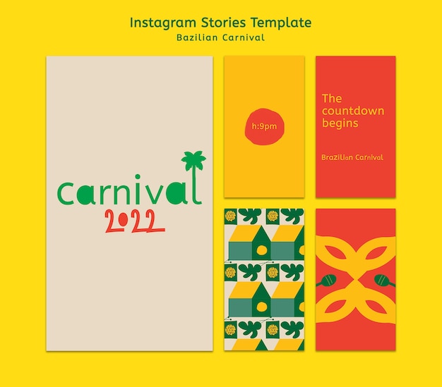 Gratis PSD braziliaanse carnavalsritme instagramverhalen