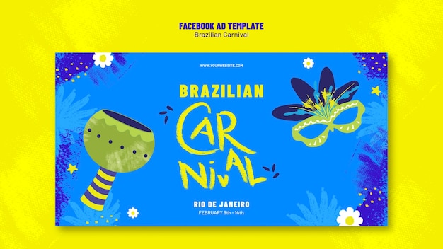 Gratis PSD braziliaanse carnavalsviering facebook sjabloon