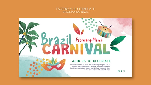 Braziliaanse carnavalsviering facebook sjabloon