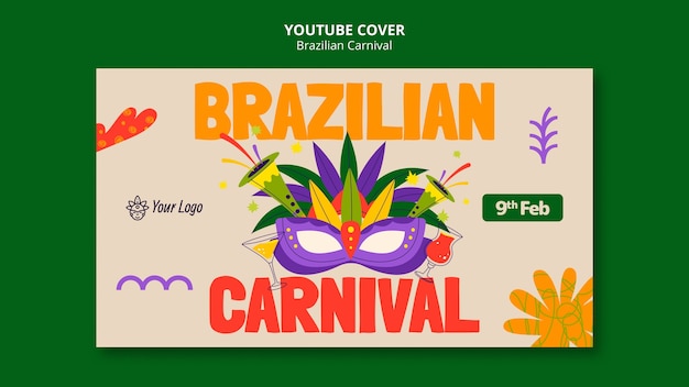 Gratis PSD braziliaanse carnavalsviering youtube cover