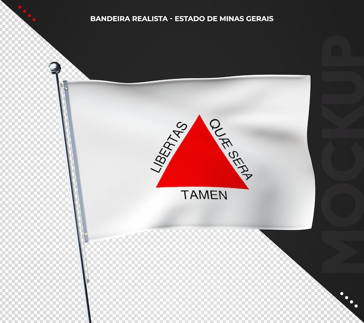 Gratis PSD braziliaanse staatsvlag 3d realistisch minas gerais brazilië.
