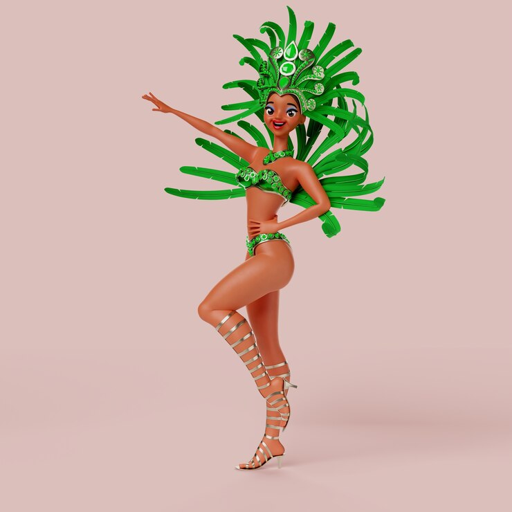 PSD Gratis brazilian carnival dancers character