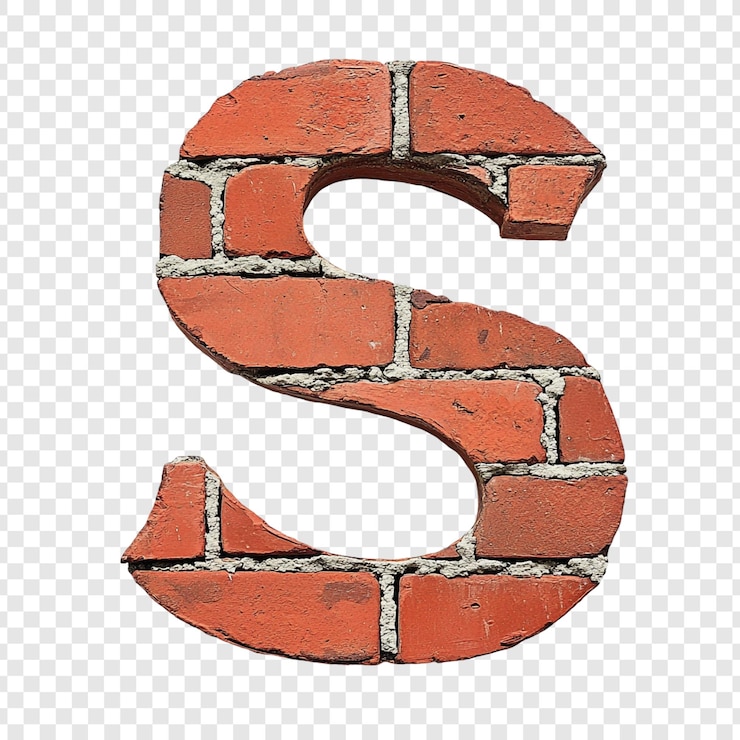 PSD Gratis brick letter s a rustic alphabet