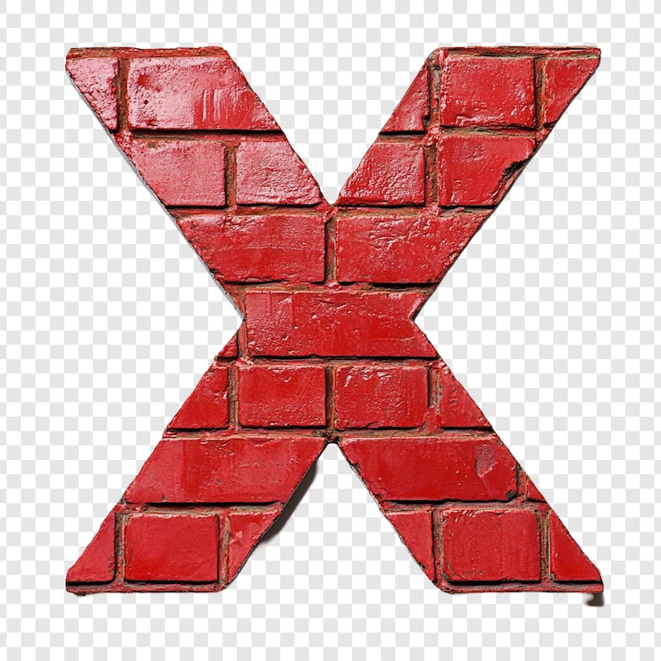 PSD Gratis brick letter x red brick wall alphabet