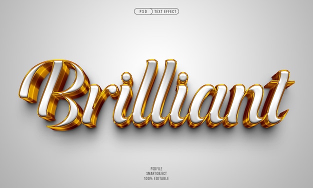 brillante efecto de texto editable en 3D