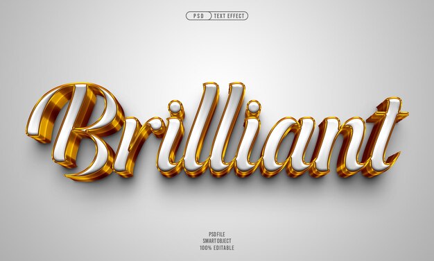 brillante efecto de texto editable en 3D