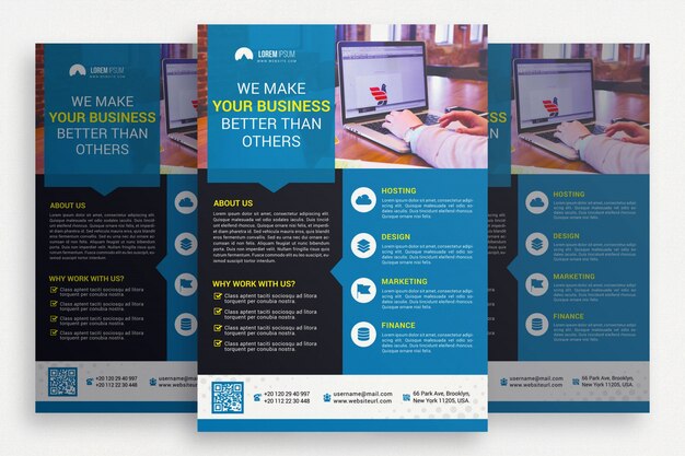 Brochure aziendale blu e nero