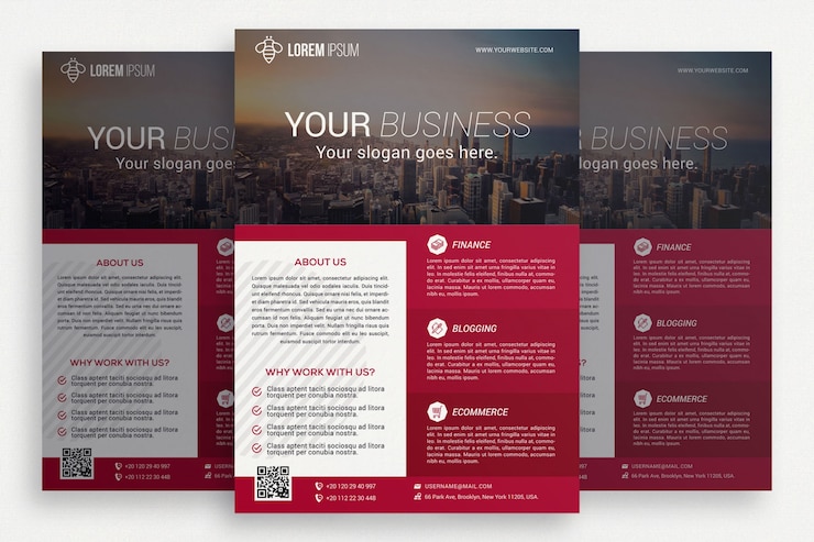 PSD gratuito brochure aziendale rosa