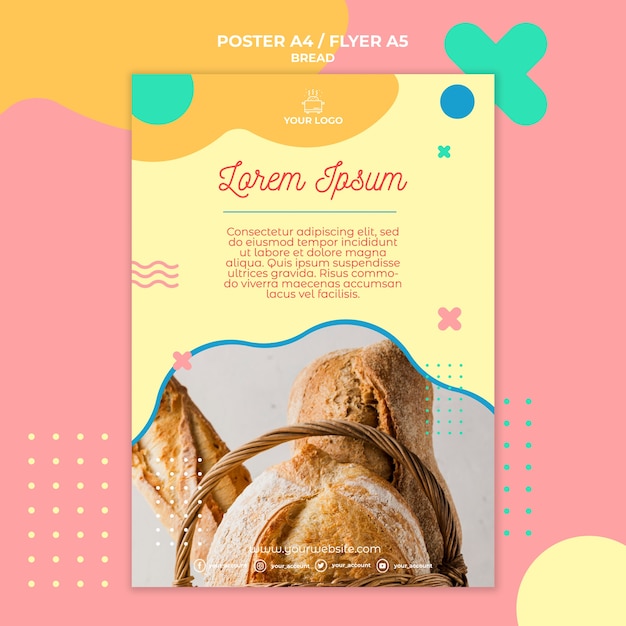 Gratis PSD brood concept poster sjabloon