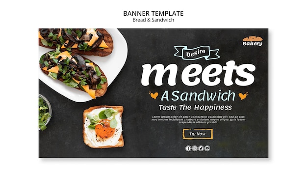 Brood en sandwich banner concept