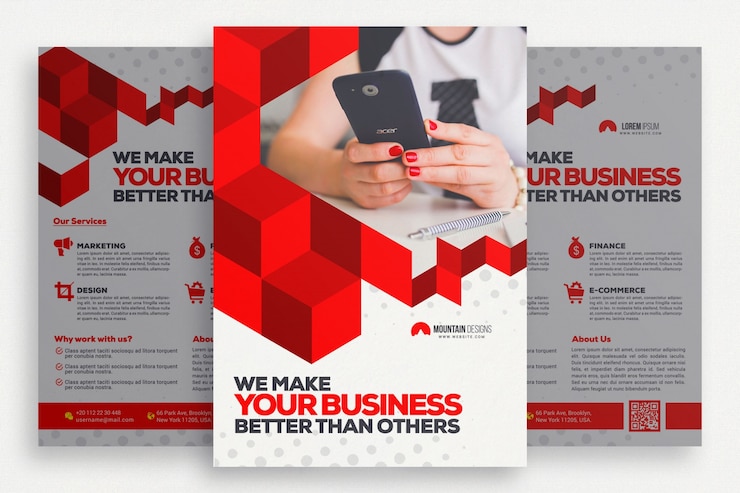 PSD Gratis brosur bisnis geometris