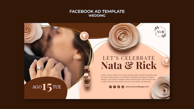 Gratis PSD bruiloft viering facebook sjabloon