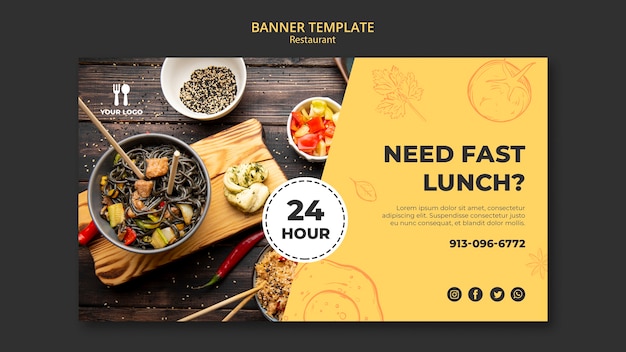 Gratis PSD brunch concept sjabloon voor spandoek