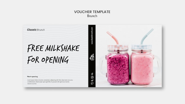 Gratis PSD brunch concept voucher sjabloon