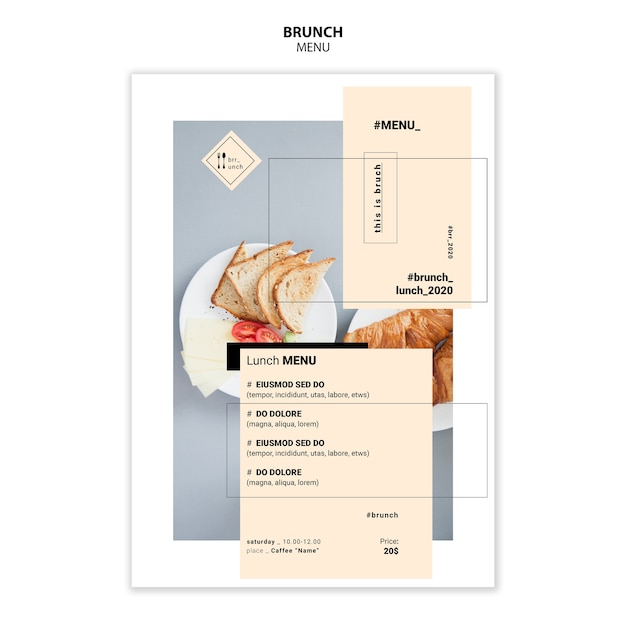 Gratis PSD brunch restaurant menusjabloon