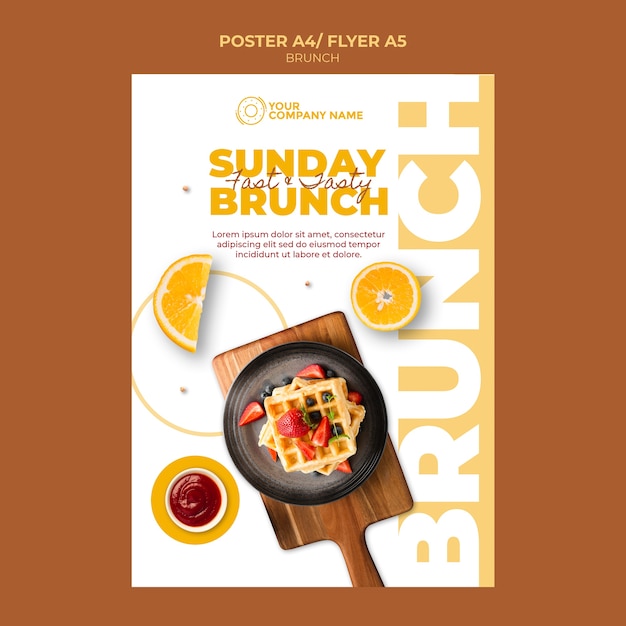 Gratis PSD brunch thema voor poster sjabloon