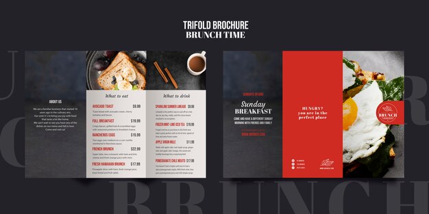 Brunch tijd driebladige brochure sjabloon