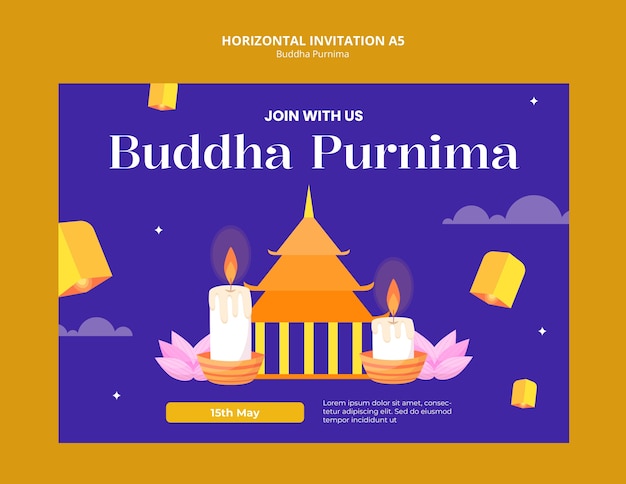 Gratis PSD buddha purnima sjabloonontwerp