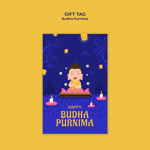 Gratis PSD buddha purnima sjabloonontwerp