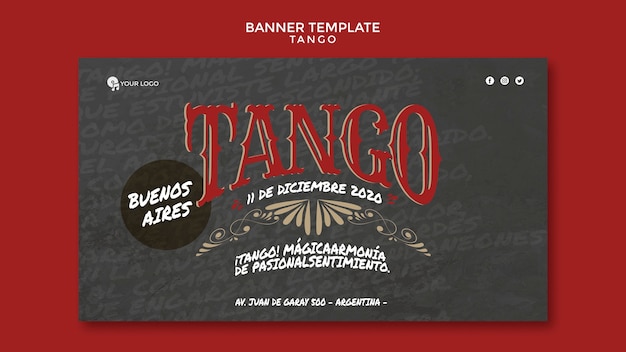 Gratis PSD buenos aires tango evenement banner websjabloon