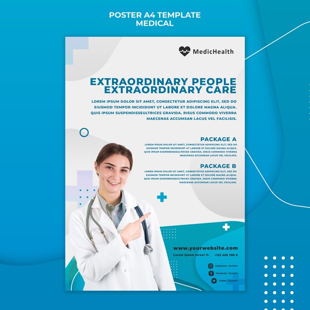Buitengewone zorg poster sjabloon