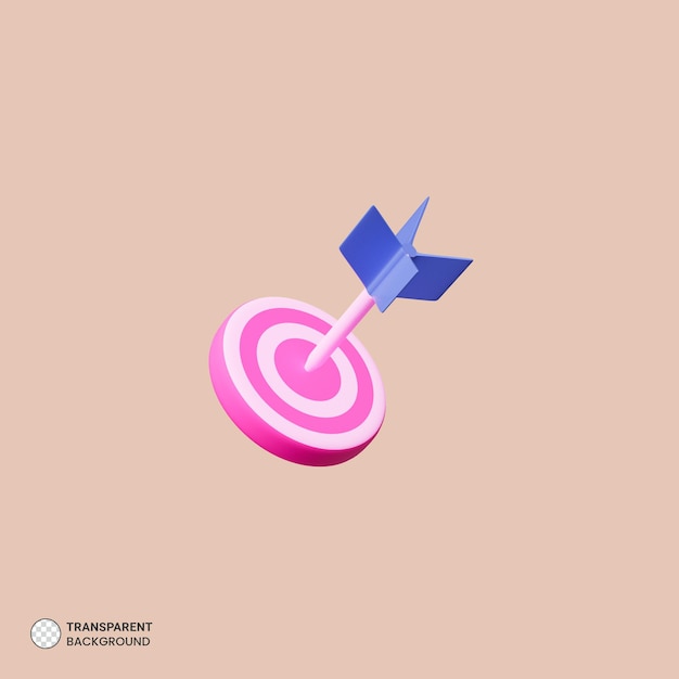 Gratis PSD bullseye doel 3d pictogram illustratie