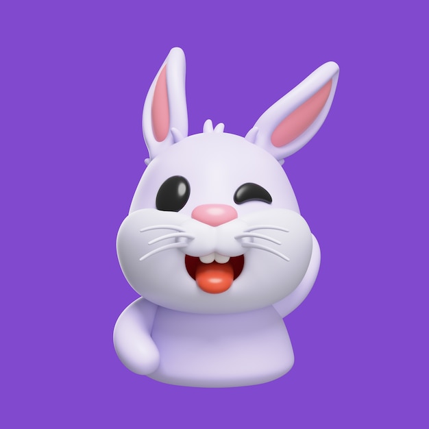 Gratis PSD bunny emoji icoon weergeven