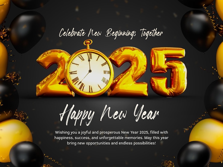 PSD gratuito buon anno 2025 modello di progettazione 3d render concept