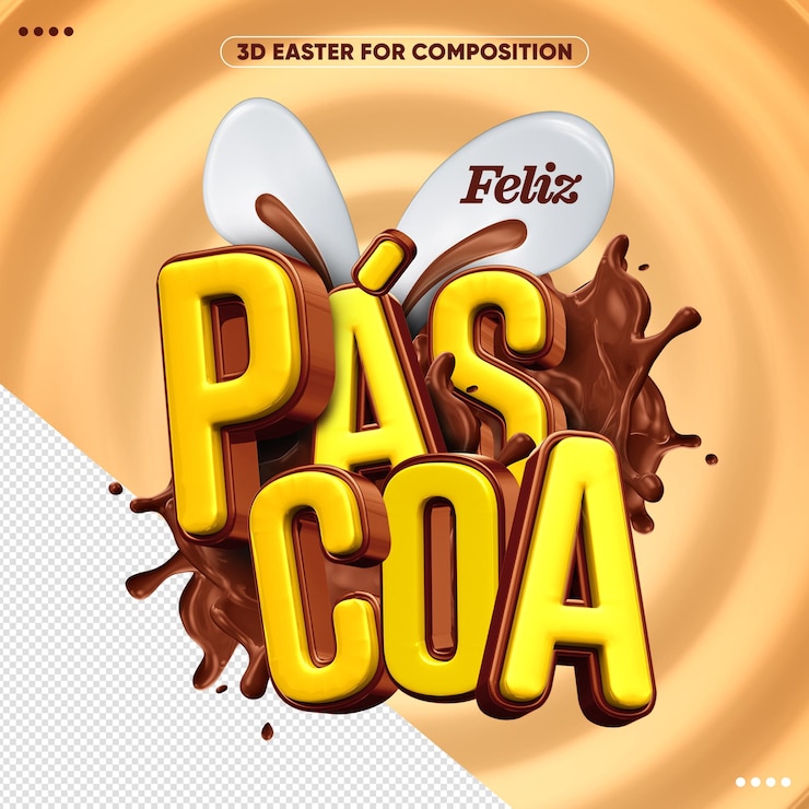 PSD gratuito buona pasqua logo 3d per composizioni