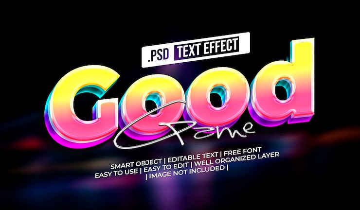 PSD gratuito buono effetto di stile di testo del gioco