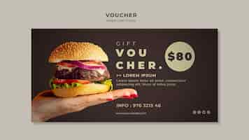 Gratis PSD burger voucher sjabloon