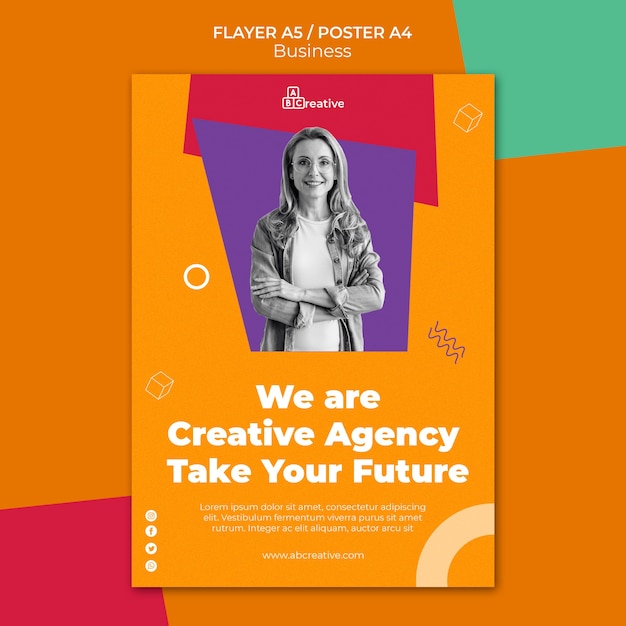 Gratis PSD business agency flyer-sjabloon